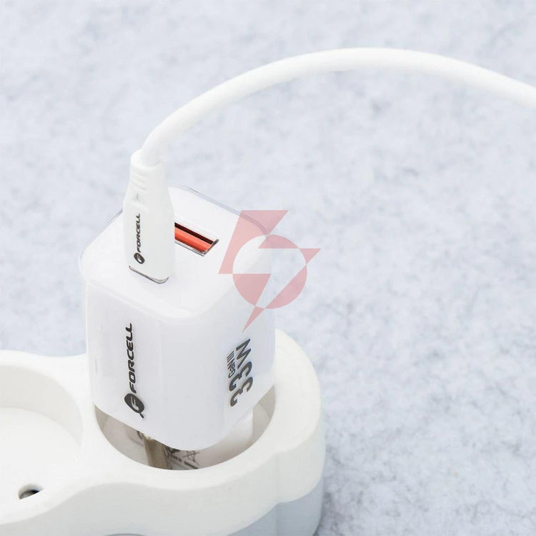 Ładowarka sieciowa forcell f-energy gan iii vt-41 33 w 1x usb-c 1x usb-a pd 3.0 qc 4.0 biała
