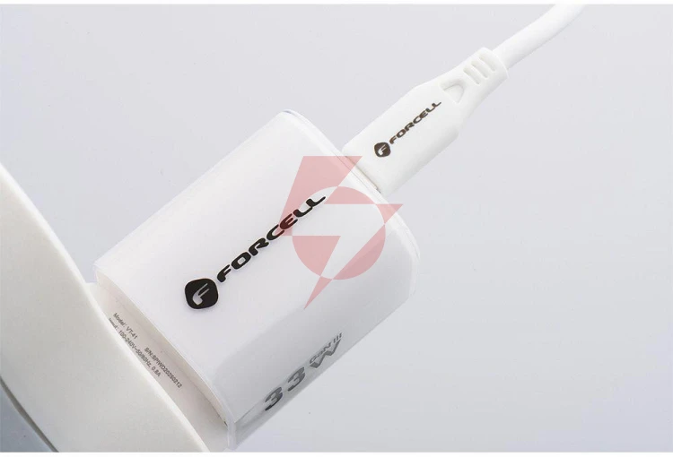 Ładowarka sieciowa forcell f-energy gan iii vt-41 33 w 1x usb-c 1x usb-a pd 3.0 qc 4.0 biała