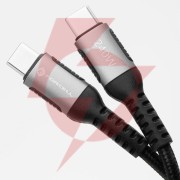 Kabel usb-c / usb-c forcell f-energy cafule 300 cm 240 w 5a pd qc 4.0 czarny w oplocie