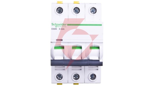 Wyłącznik nadprądowy 3P D 50A 6kA AC iC60N-D50-3 Acti9 A9F05350