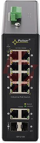 Switch przemysłowy poe pulsar isfg108 (8xpoe, 2xsfp, 2xrj45)