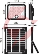 Naświetlacz solarny led bemko solpar 10w 1500lm 3000/4000k ip65 czarny cz. pir