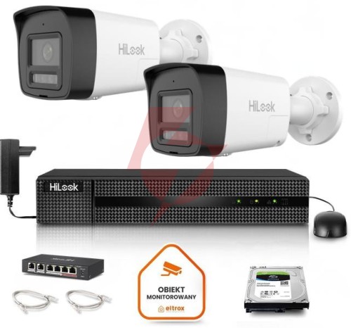 Zestaw monitoringu hilook 2x ipc-b140ha-lu z dyskiem 2tb