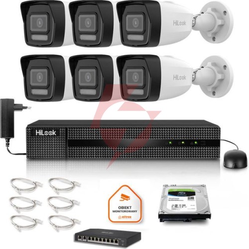 Zestaw monitoringu hilook 6x ipc-b140ha-lu z dyskiem 2tb