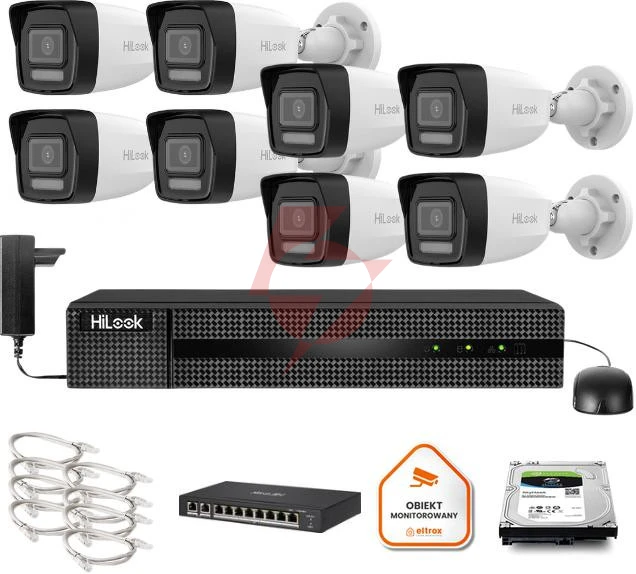 Zestaw monitoringu hilook 8x ipc-b140ha-lu z dyskiem 2tb
