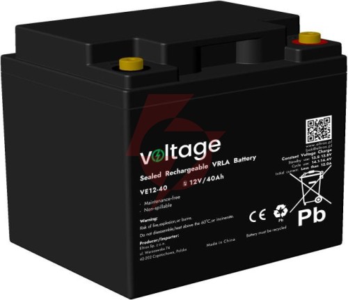 Akumulator agm voltage 12v 40ah ve12-40 (żywotność 6-9 lat)