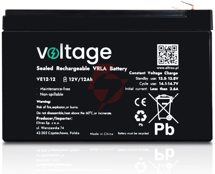 Akumulator agm voltage 12v 12ah ve12-12 (żywotność 6-9 lat)