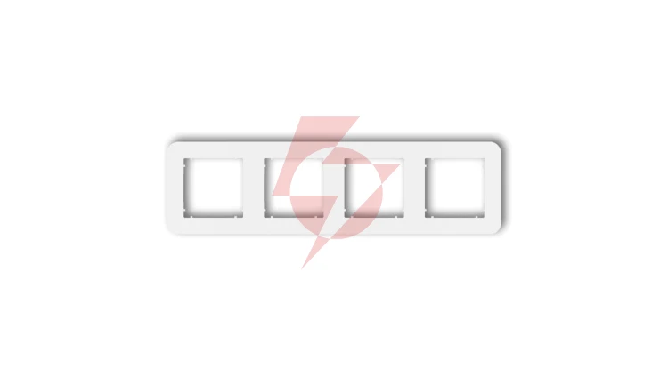 MINI Ramka uniwersalna poczwórna zaokrąglona z tworzywa biały mat 25MRTZ-4