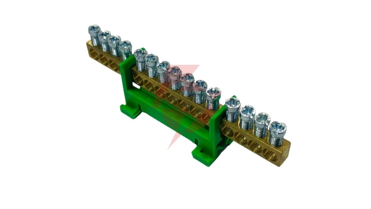 Listwa zaciskowa uziemiająca PE15 kolor zielony 15x16mm² MAD0015G33