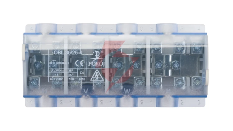 Odgałęźnik instalacyjny 4P OBL 35/25-4 4x35mm2/10x25mm2 szaro-niebieski A13-6248
