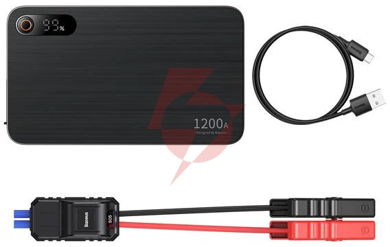 Powerbank booster baseus super jump starter c00245700111-00 12000mah 12v 1200a + kable krokodylki