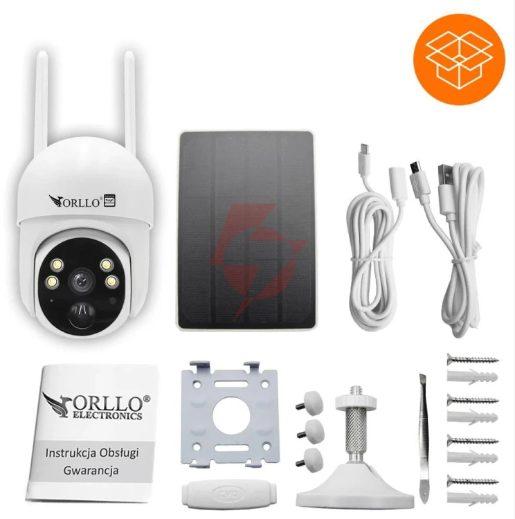 Kamera ip bezprzewodowa 4g lte obrotowa z panelem solarnym orllo tz1 pro