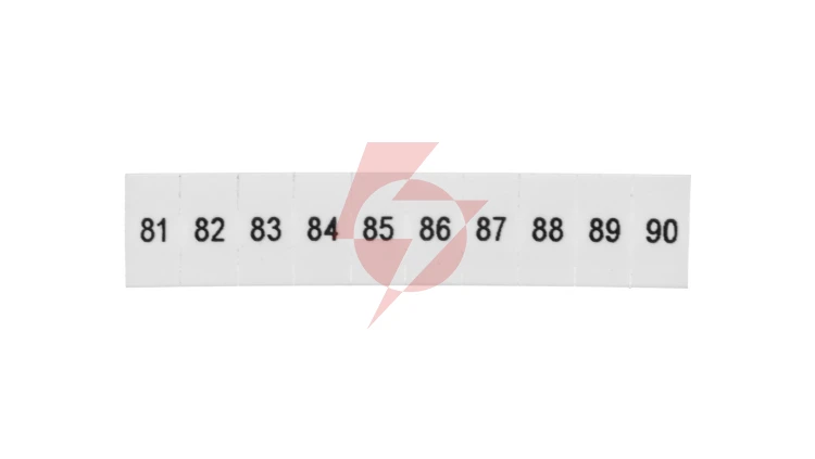 Oznacznik do złącz szynowych, opisówka ZB 5 numerowana od 81-90 kolor biały /10szt./