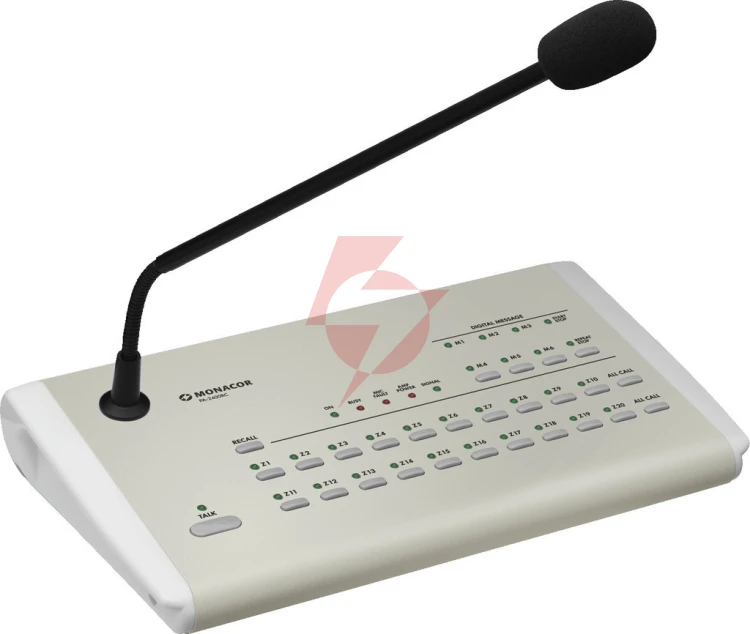 Mikrofon pulpitowy pa, strefowy pa-2400rc monacor