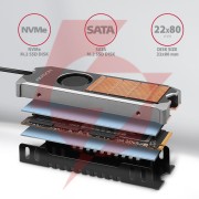 Radiator do dysków axagon clr-m2fan m.2 ssd 13mm z wentylatorem