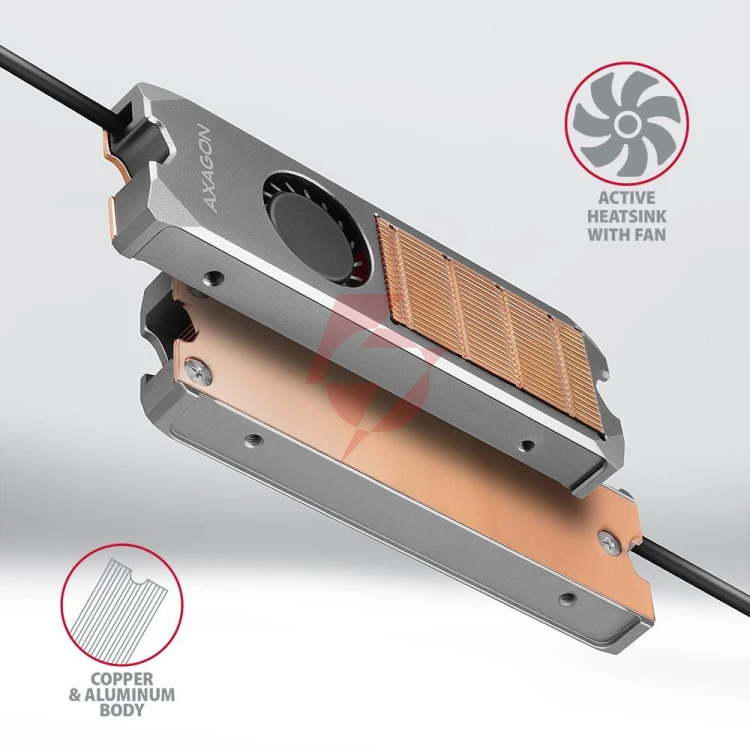 Radiator do dysków axagon clr-m2fan m.2 ssd 13mm z wentylatorem