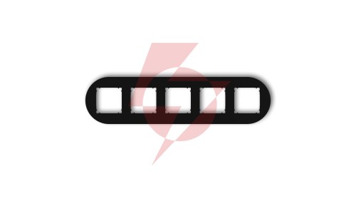 MINI Ramka uniwersalna pięciokrotna okrągła z tworzywa czarny mat 12MRTO-5