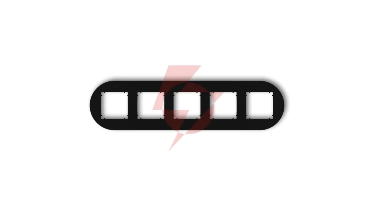 MINI Ramka uniwersalna pięciokrotna okrągła z tworzywa czarny mat 12MRTO-5