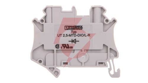 Złączka szynowa elementów kontrolnych 2-przewodowa 2,5mm2 szara UT 2,5-MTD-DIO/L-R 3064137 /50szt./
