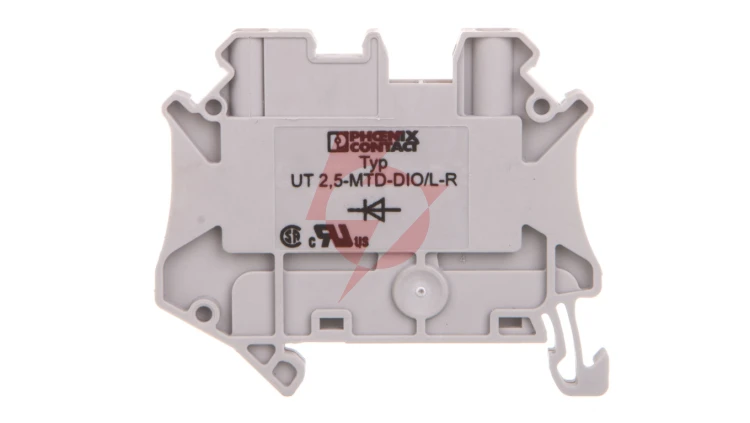 Złączka szynowa elementów kontrolnych 2-przewodowa 2,5mm2 szara UT 2,5-MTD-DIO/L-R 3064137 /50szt./