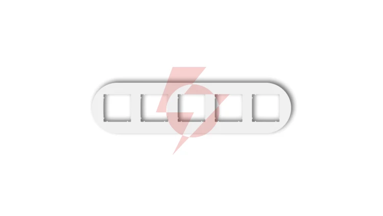 MINI Ramka uniwersalna pięciokrotna okrągła z tworzywa biały mat 25MRTO-5
