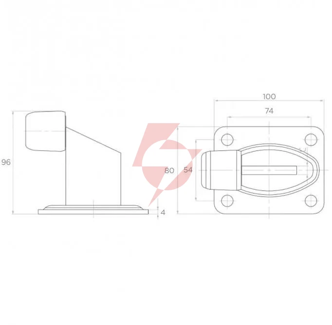 Zderzak psg 60.038.9005 - odbój do bramy, czarny ral9005