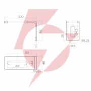 Kątownik psg 60.041 rolki prowadzącej 100x60mm