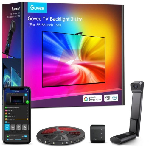 Govee h6099 tv backlight 3 lite podświetlenie led dla tv 55-65 cali, rgbicw, wi-fi+bluetooth