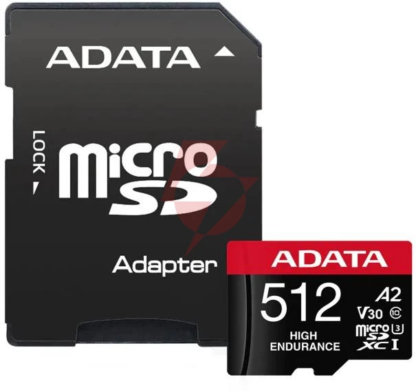 Adata karta microsd high endurance 512gb uhs1 u3 v30 a2 100/85mb/s + adapter