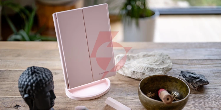 Lusterko do makijażu humanas hs-ml04 z podświetleniem led - różowy