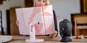 Lusterko do makijażu humanas hs-ml04 z podświetleniem led - różowy