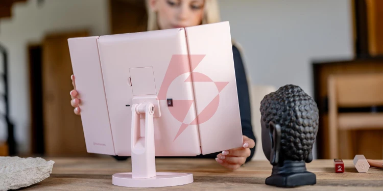 Lusterko do makijażu humanas hs-ml04 z podświetleniem led - różowy