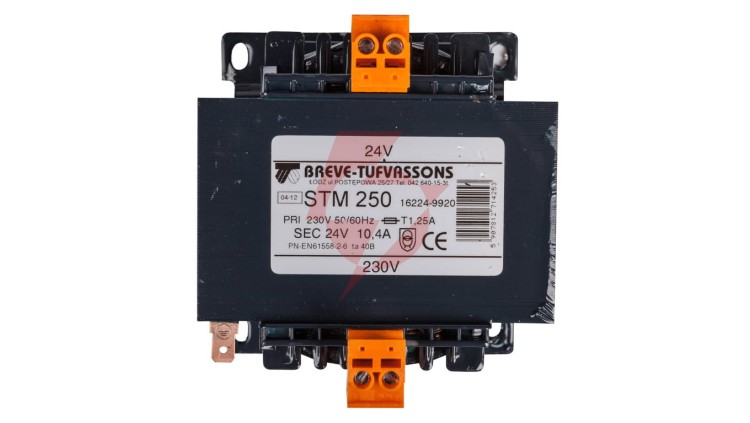 Transformator 1-fazowy bezpieczeństwa STM 250 230/ 24V 10,4A, Ta 40, 16224-9920