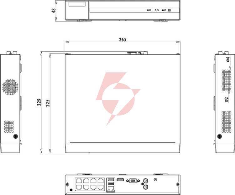 Rejestrator ip hilook nvr-108mh-d/8p(d) 8-kanałowy 5mp poe