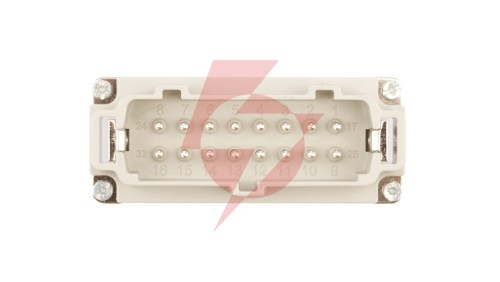Wkład złącza 16P+PE męski 16A 500V EPIC H-BE 16 SS DR 10194000