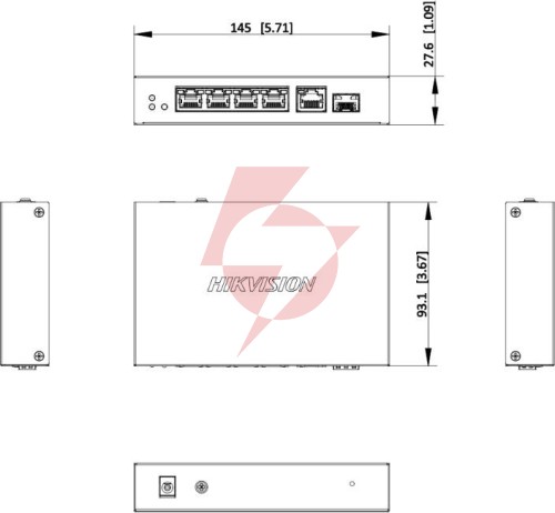 Switch hikvision ds-3e1506p-ei/m-4p1t1f(o-std)