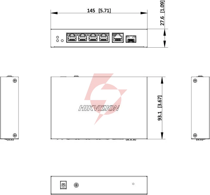 Switch hikvision ds-3e1506p-ei/m-4p1t1f(o-std)