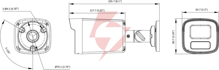 Kamera 4w1 hikvision ds-2ce12uf3t-ls(2.8mm)