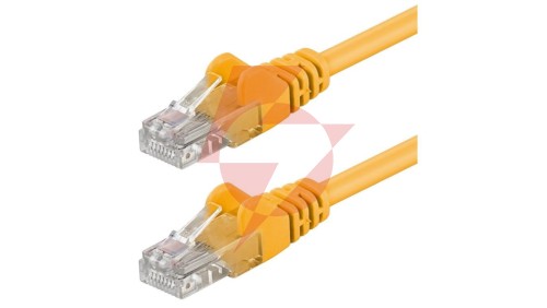 Patchcord Cat6 UTP 100 CU żółty /0,3 m/