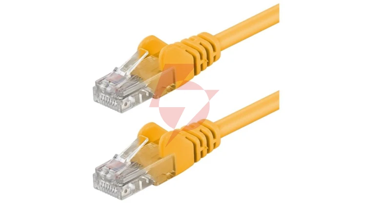 Patchcord Cat6 UTP 100 CU żółty /0,3 m/