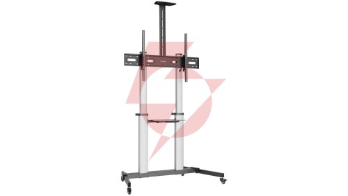 Stojak mobilny TV/LCD 60-100 80kg regulowany 2 półki aluminiowy