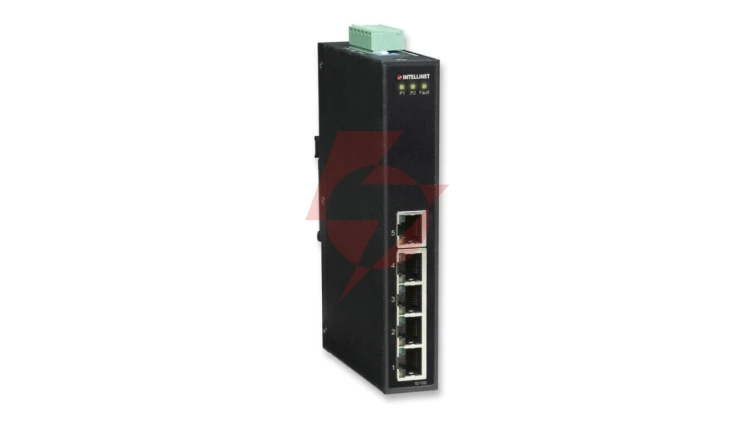 Switch 5x RJ45 10/100 przemysłowy IP30, metalowy, na szynę DIN