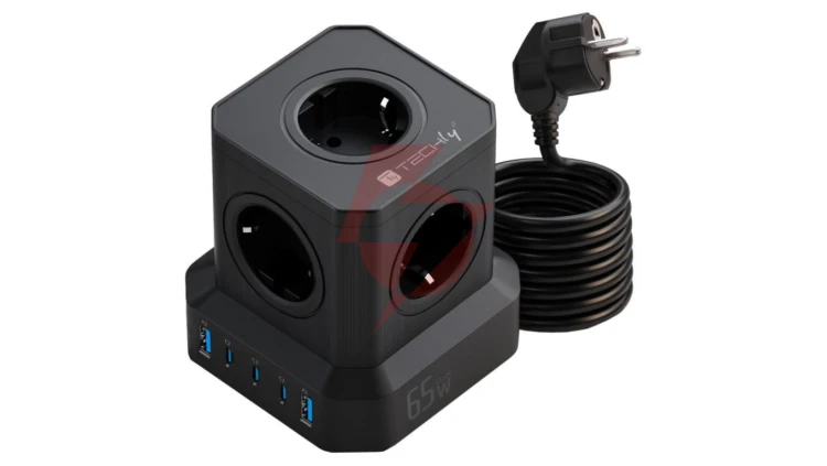 Kostka zasilajaca GaN Power Cube 230V 65W 3x USB-C 2x USB-A