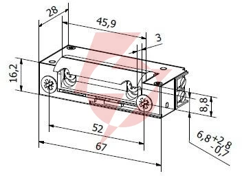 Elektrozaczep hartte xs00uw seria xs 12-24v ac/dc z wyłącznikiem
