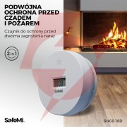 Safe mi czujnik tlenku węgla i dymu - b - 7 lat gwarancji shcs-10d