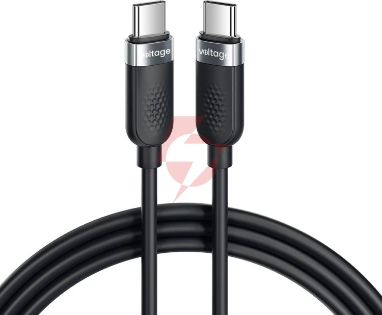 Kabel usb-c / usb-c voltage silicone 100w pd 100cm czarny