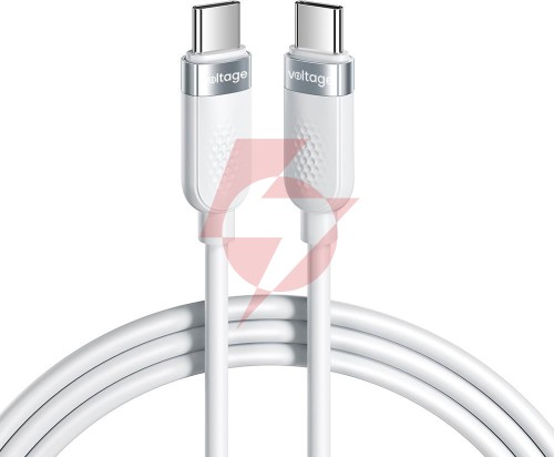 Kabel usb-c / usb-c voltage silicone 100w pd 100cm biały