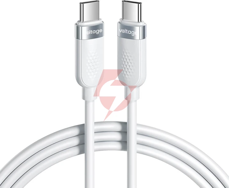 Kabel usb-c / usb-c voltage silicone 100w pd 100cm biały