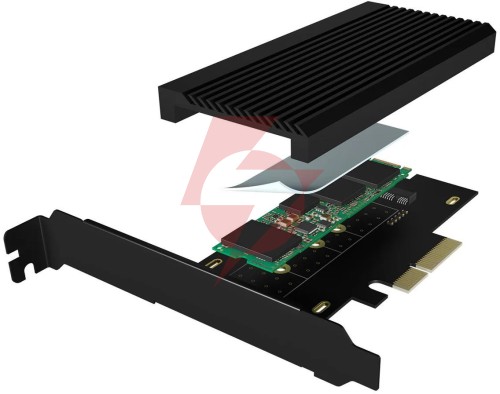 Kontroler icybox  karta pci na m.2 ssd nvme ib-pci208-hs z radiatorem