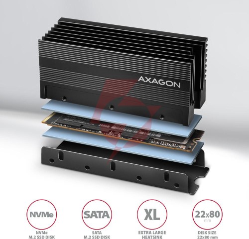 Radiator axagon do dysków m.2 ssd clr-m2xl chłodnica aliminiowa